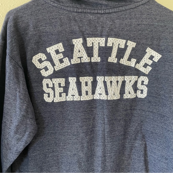 NFL Team Apparel Seattle Seahawks Blue Quarter-Zip Pullover Sweatshirt Women’s M - Picture 2 of 2